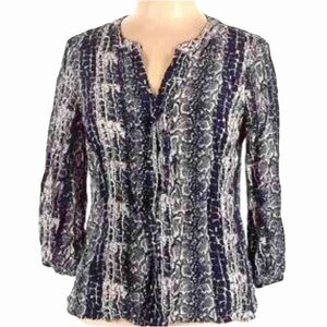 Talbots Silk Snake Print Blouse Size 10